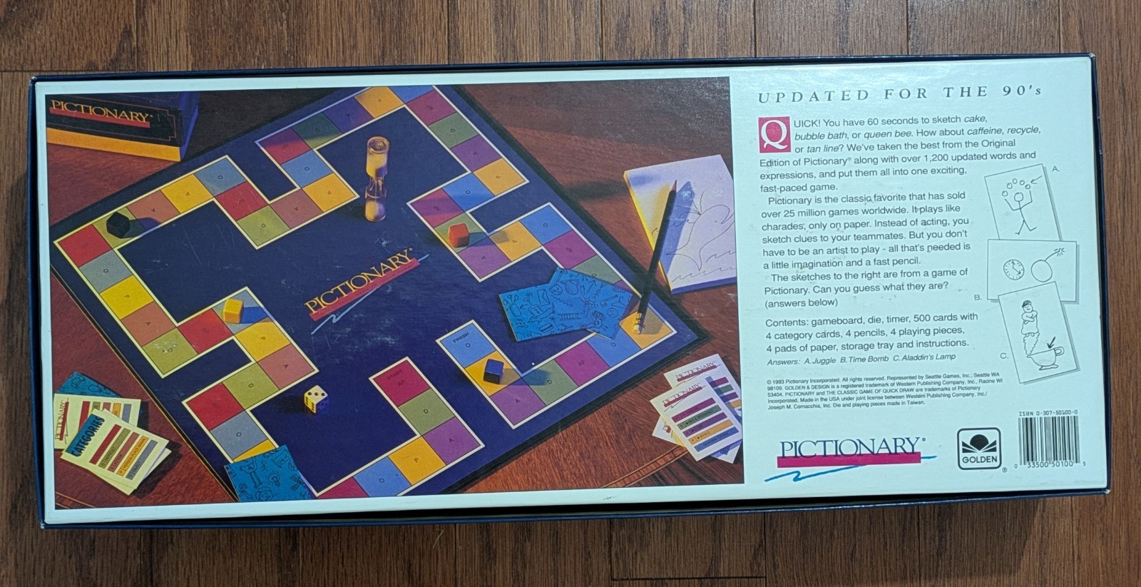 Pictionary Updated For The 90’s Classic Board Game from 1993 COMPLETE