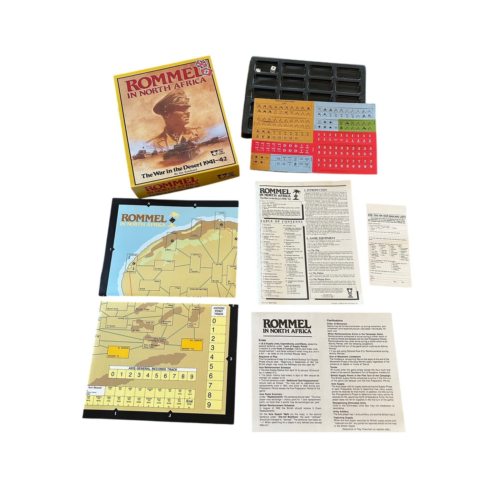 West End Wargame Rommel in North Africa DESERT 1941-42 GAME VINTAGE 1986 NEW