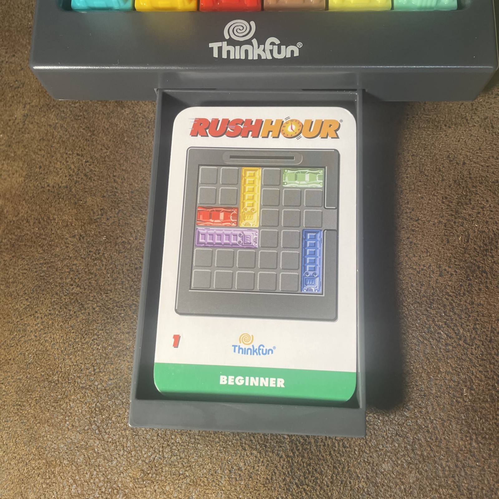 Rush Hour by ThinkFun, Traffic Jam Logic Game, Complete Set, Box + Travel Pouch