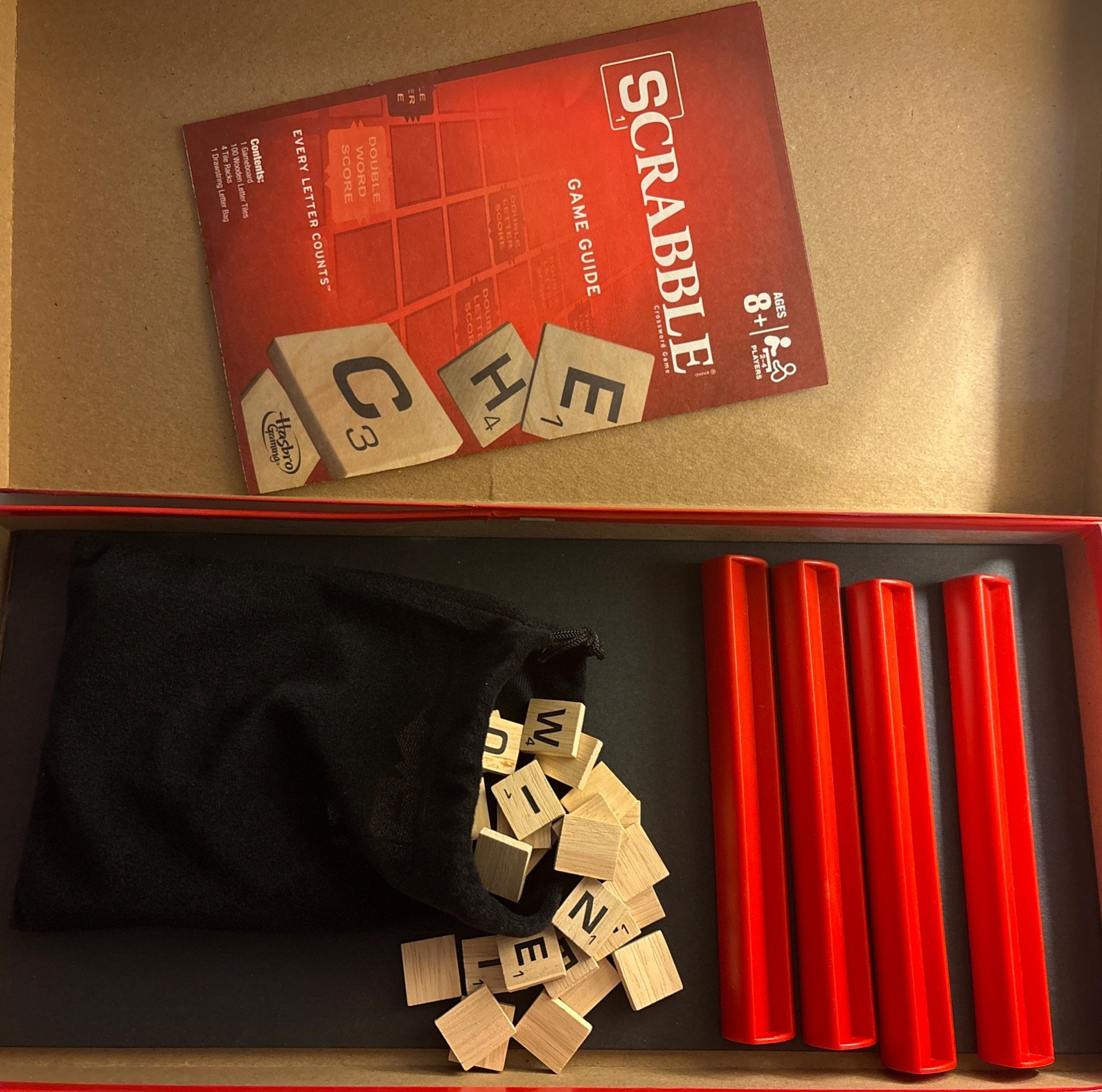 Hasbro Scrabble Game. Complete Good Set. 2013 Ed.The Letters Wood. See Descriptn