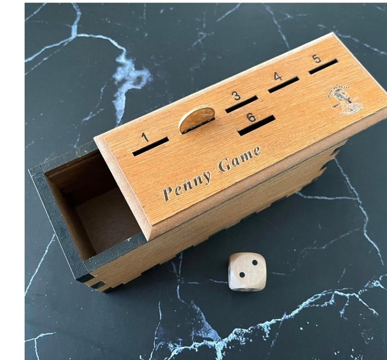 CBLKUS Penny Game, Family Fun Board Game, Drop Game Wood Box for 2-6 Players new