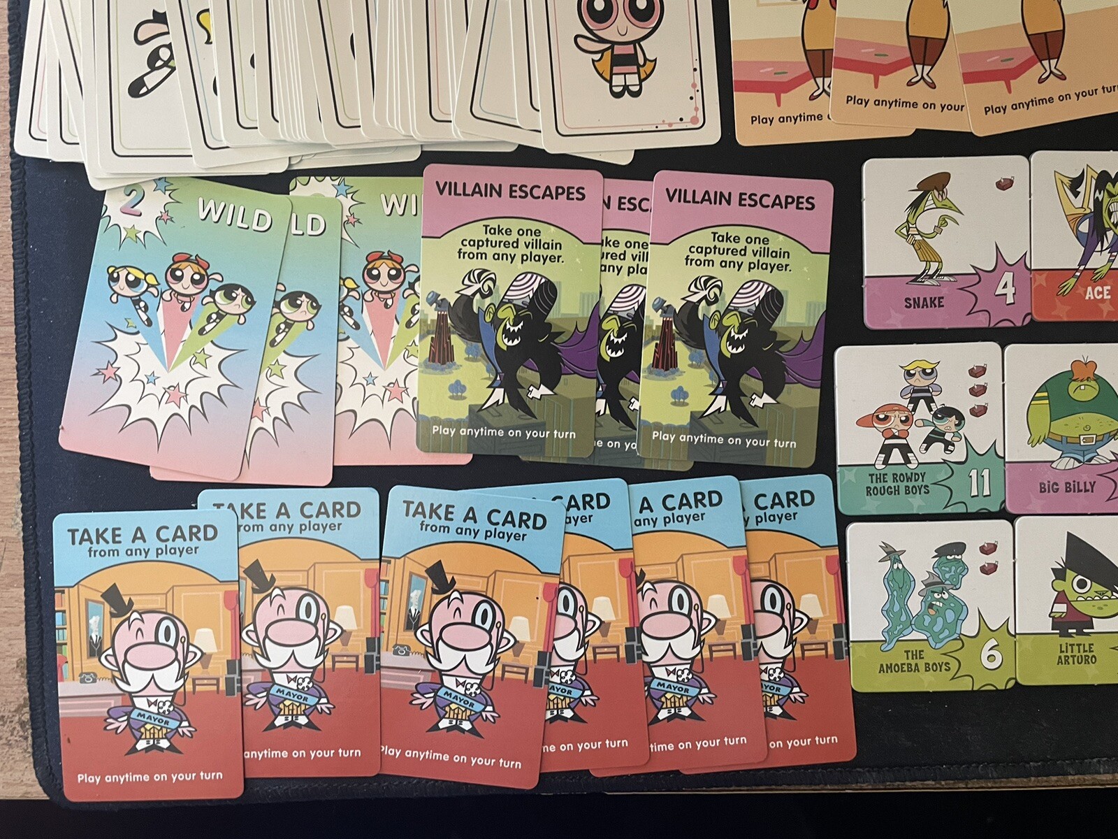 CARTOON NETWORK The Powerpuff Girls Villains At Large VTG Card Game COMPLETE
