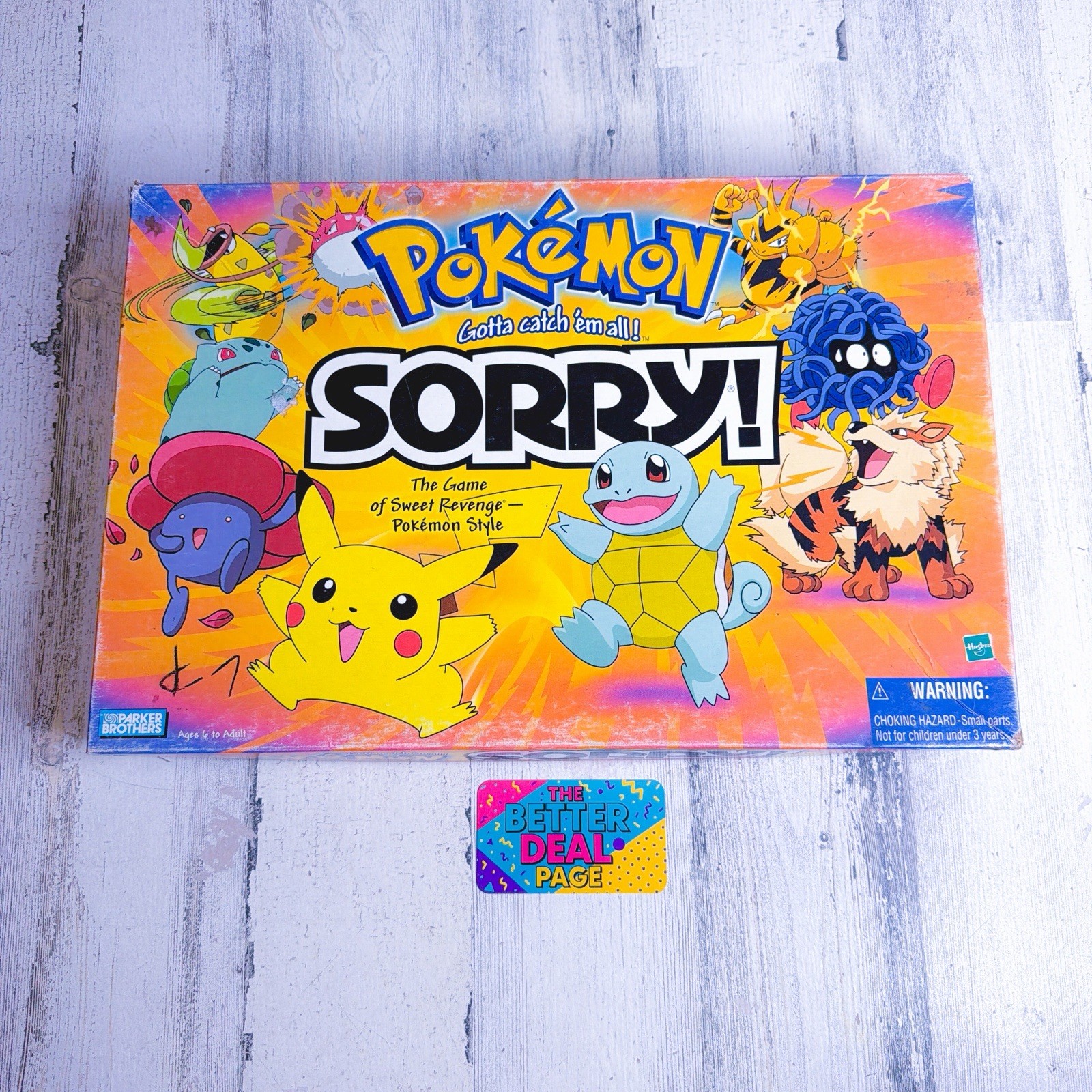 Vintage Pokémon SORRY! Board Game Parker Brothers Hasbro 2000 – Complete