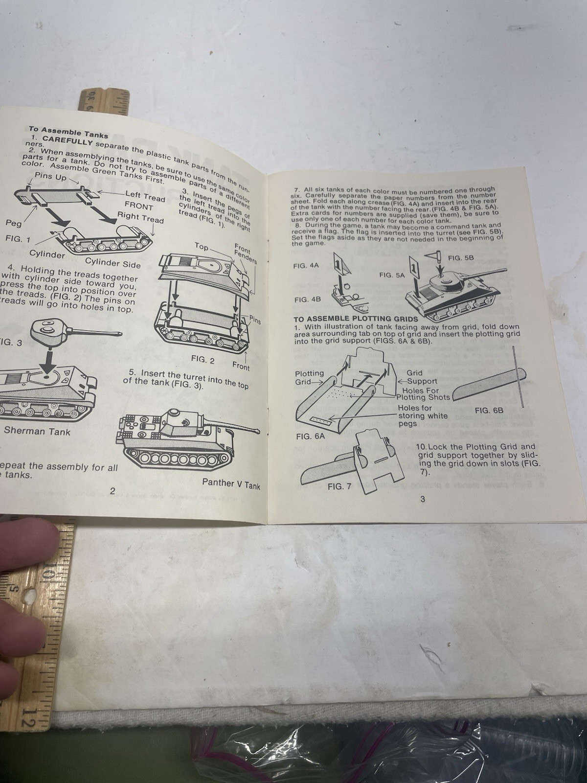 Milton Bradley Tank Battle Instruction Manual 1975 Replacement Army Game Vintage