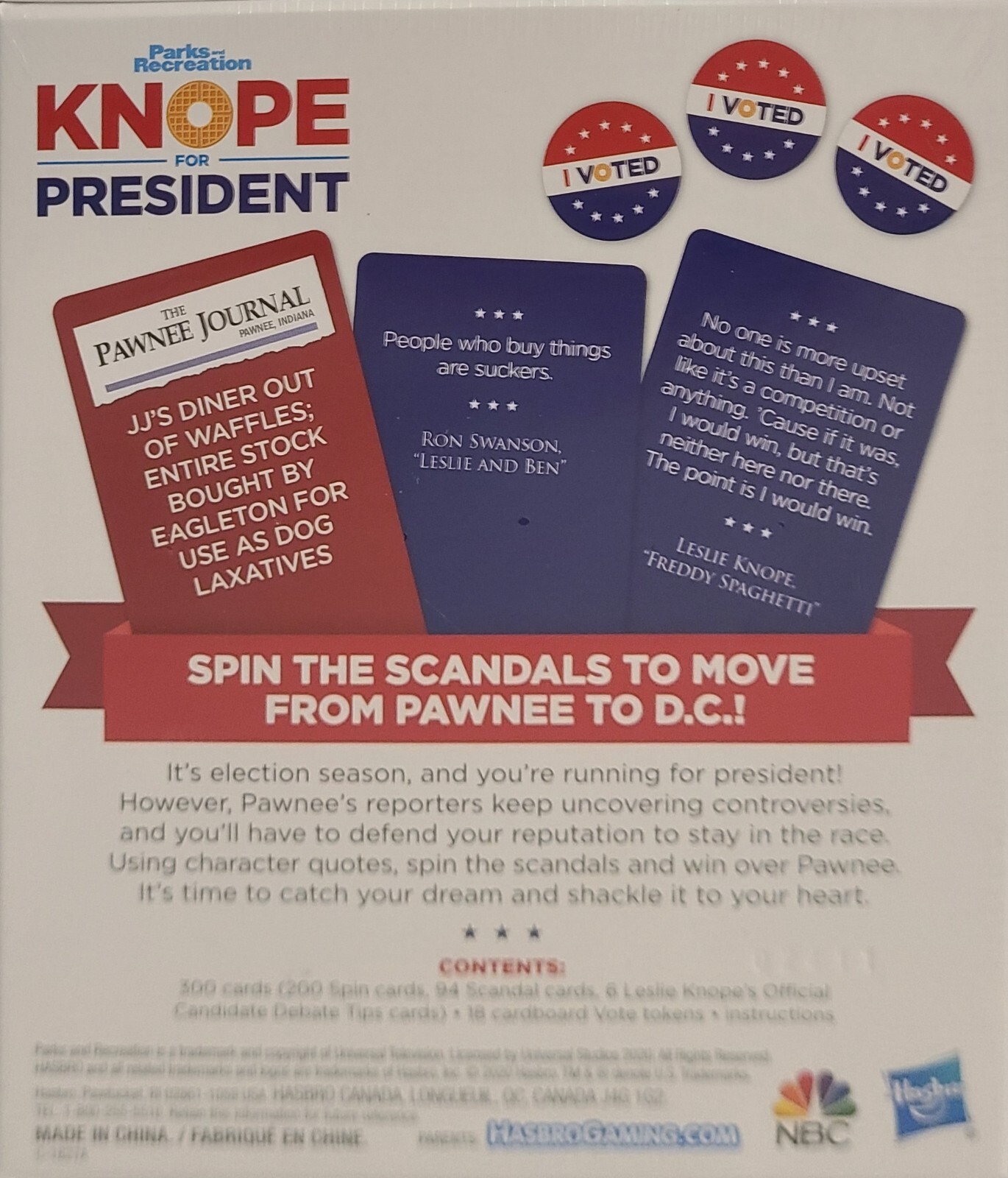 Knope For President Party Card Game (Parks And Recreation) Hasbro SEALED NEW
