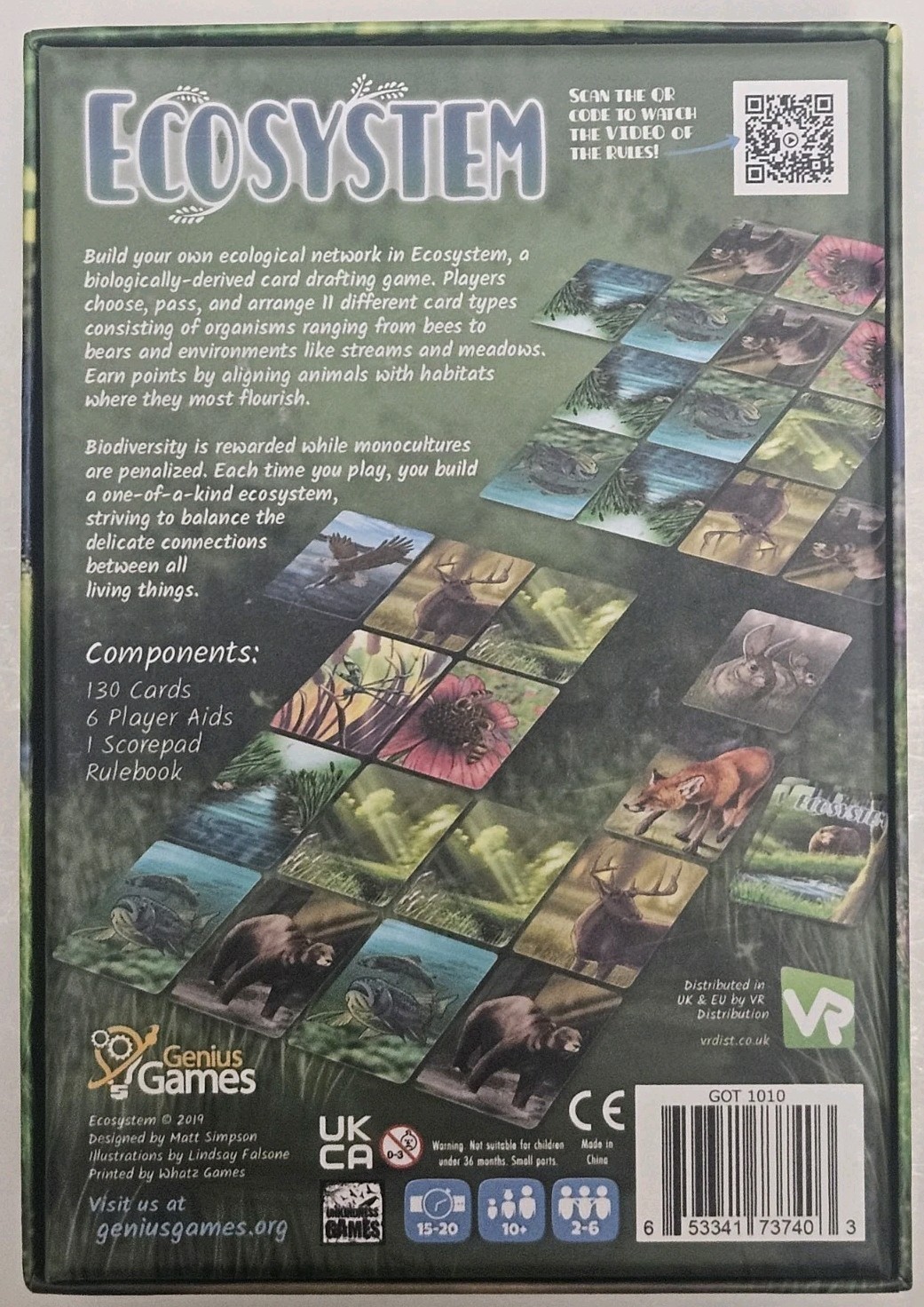 Ecosystem Card Game Open Box Complete Never Played Genius Games 2-6 Players