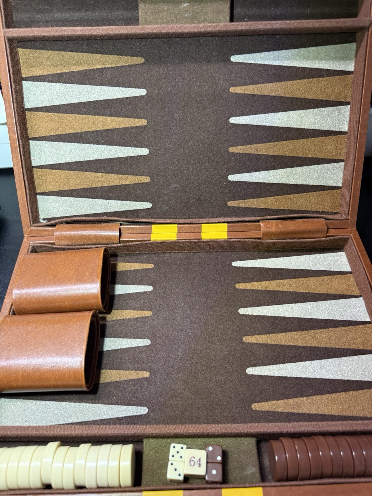 Vintage Backgammon Portable Set Brown