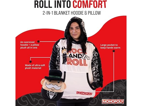 Monopoly Rock & Roll Snugible Black One size Unisex
