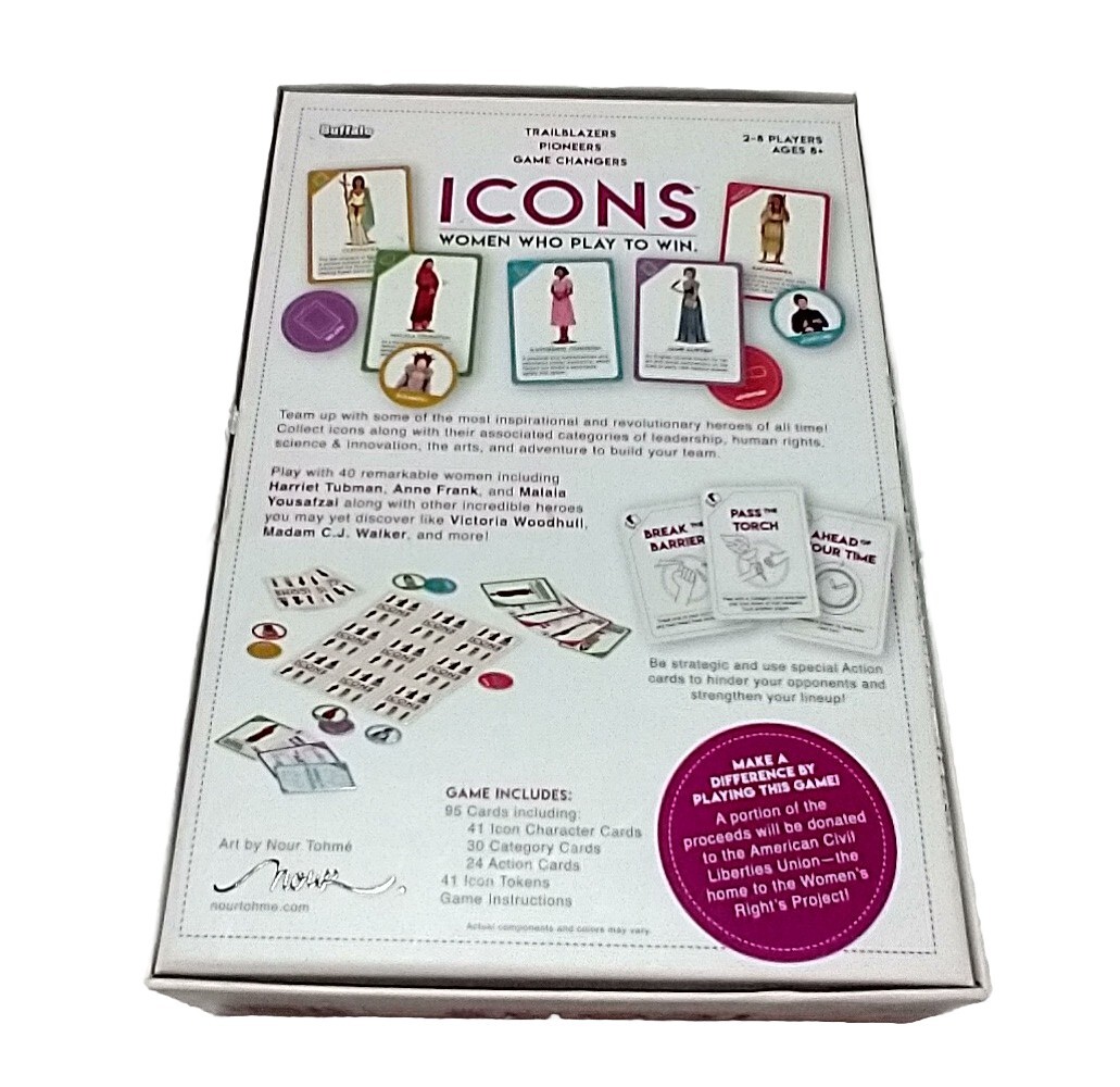 ICONS A Strategy Game about Women Who Play To Win, NEW, Ages 8+, 2-8 Players