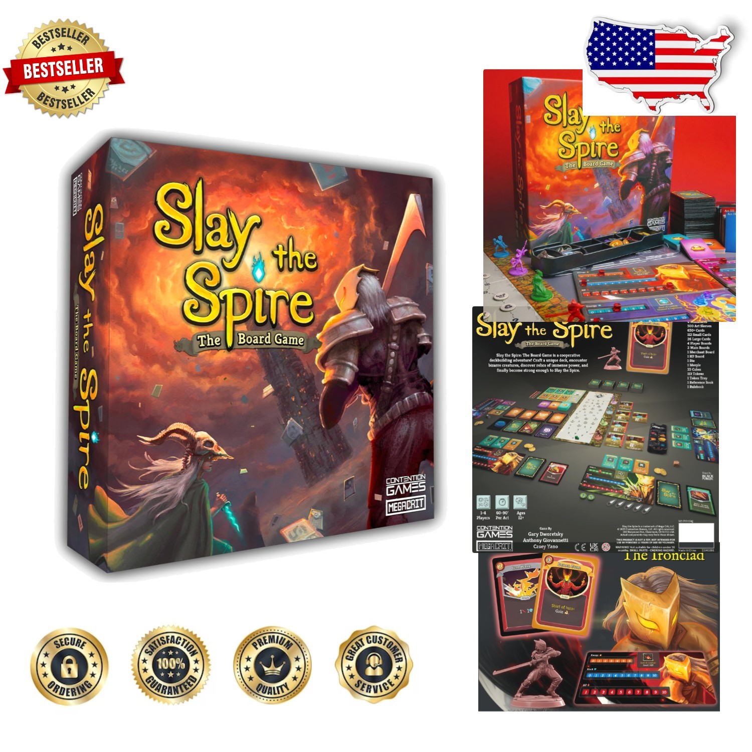 Slay The Spire Board Game Strategy: 650+ Cards, 4 Miniatures, Cooperative Fun