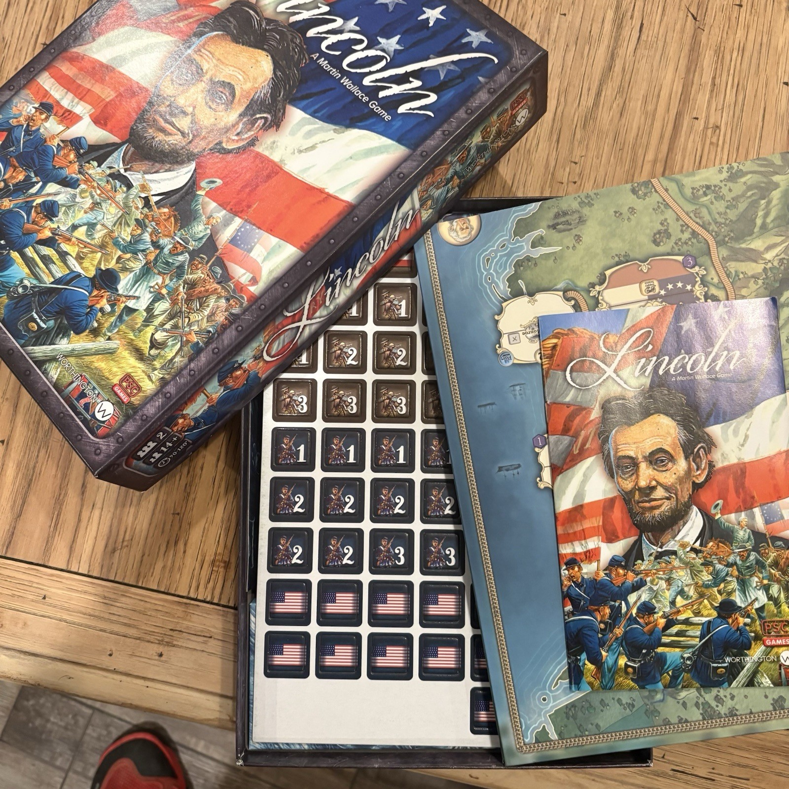 Worthington Games Lincoln Board Game Card Driven Strategy War Complete 2018