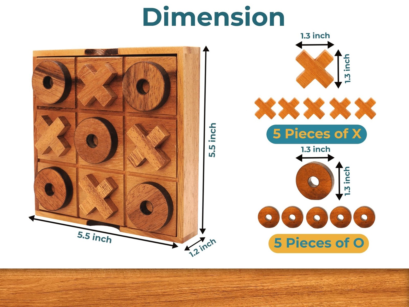 BSIRI Wooden Tic Tac Toe Game – Brain Teaser Puzzles for Adults and Unique Gi…