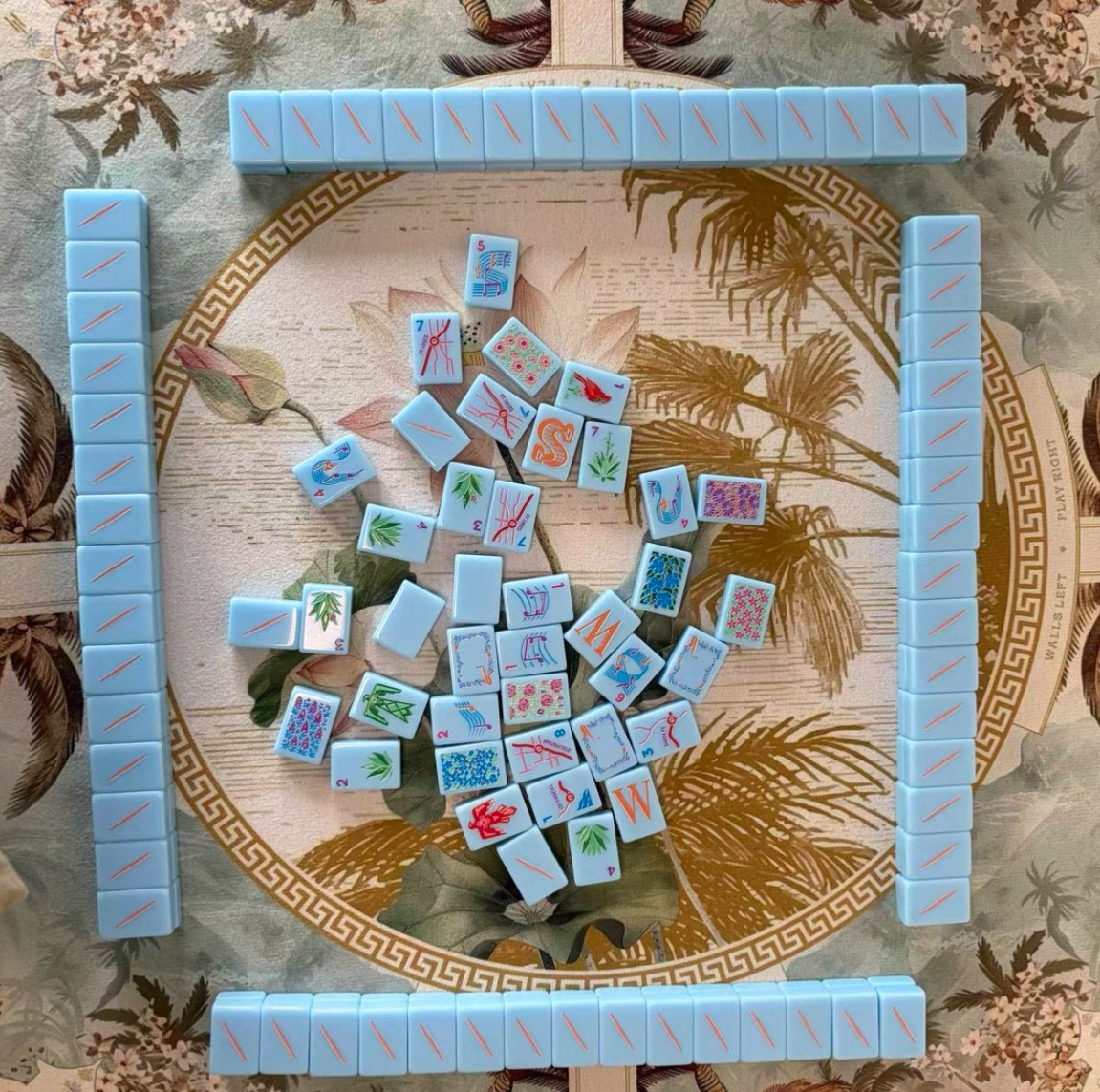 American Mahjong Game Set, 160 tiles Blue 🎵Mah Jong Tiles+ Free storage bag