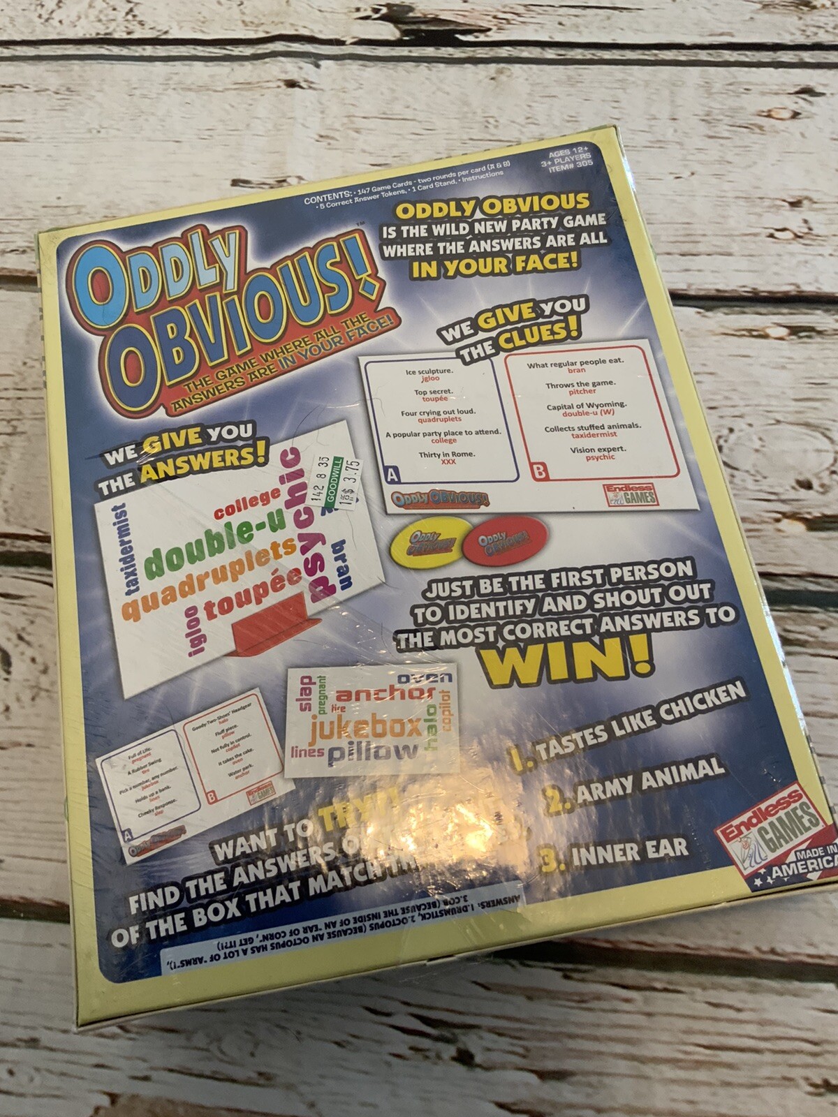 Oddly Obvious! Endless Games Card Game Party Family Factory Sealed NEW