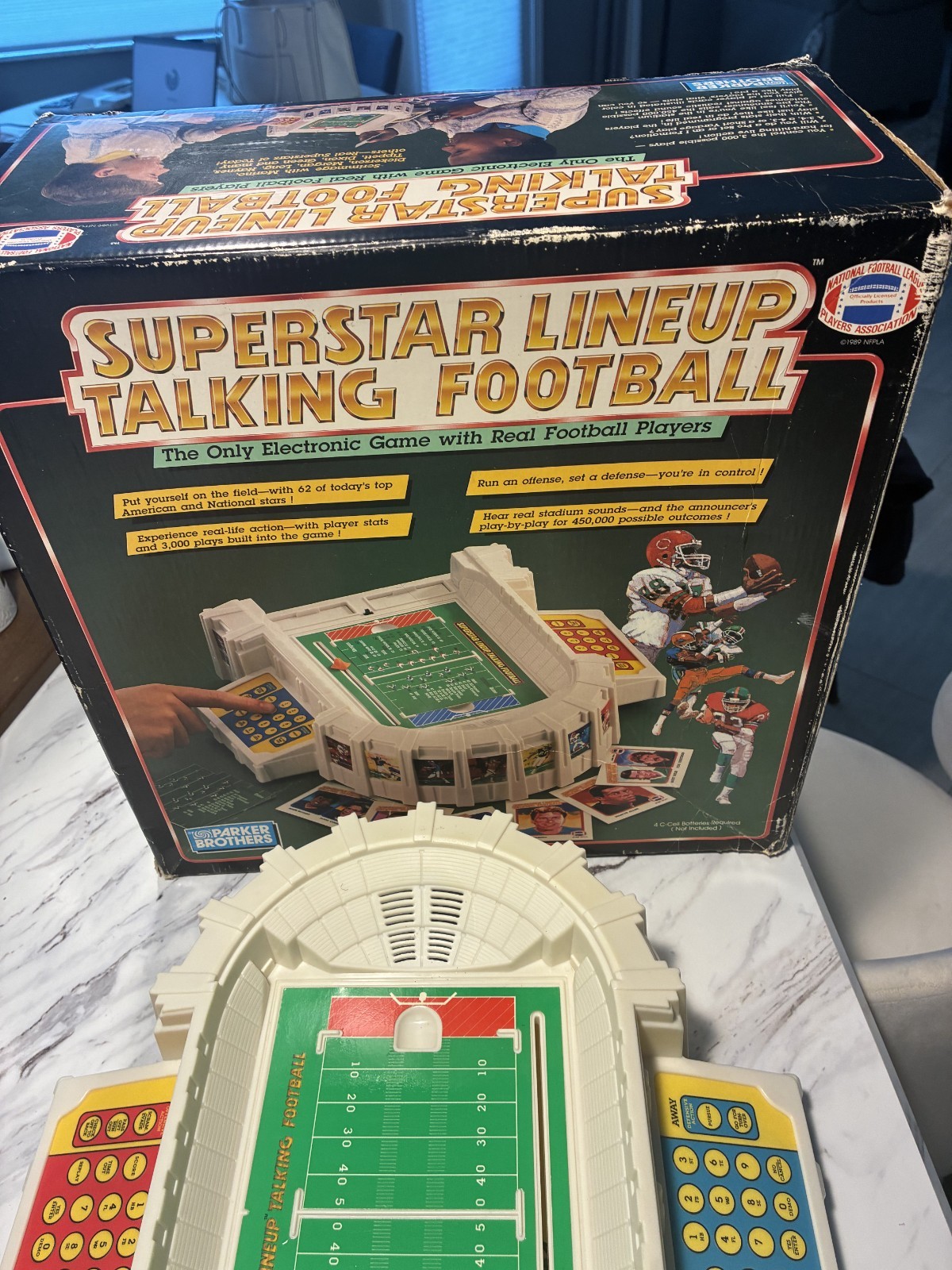 Vintage 1989 Parker Brother Superstar Talking Football WORKING Complete in Box