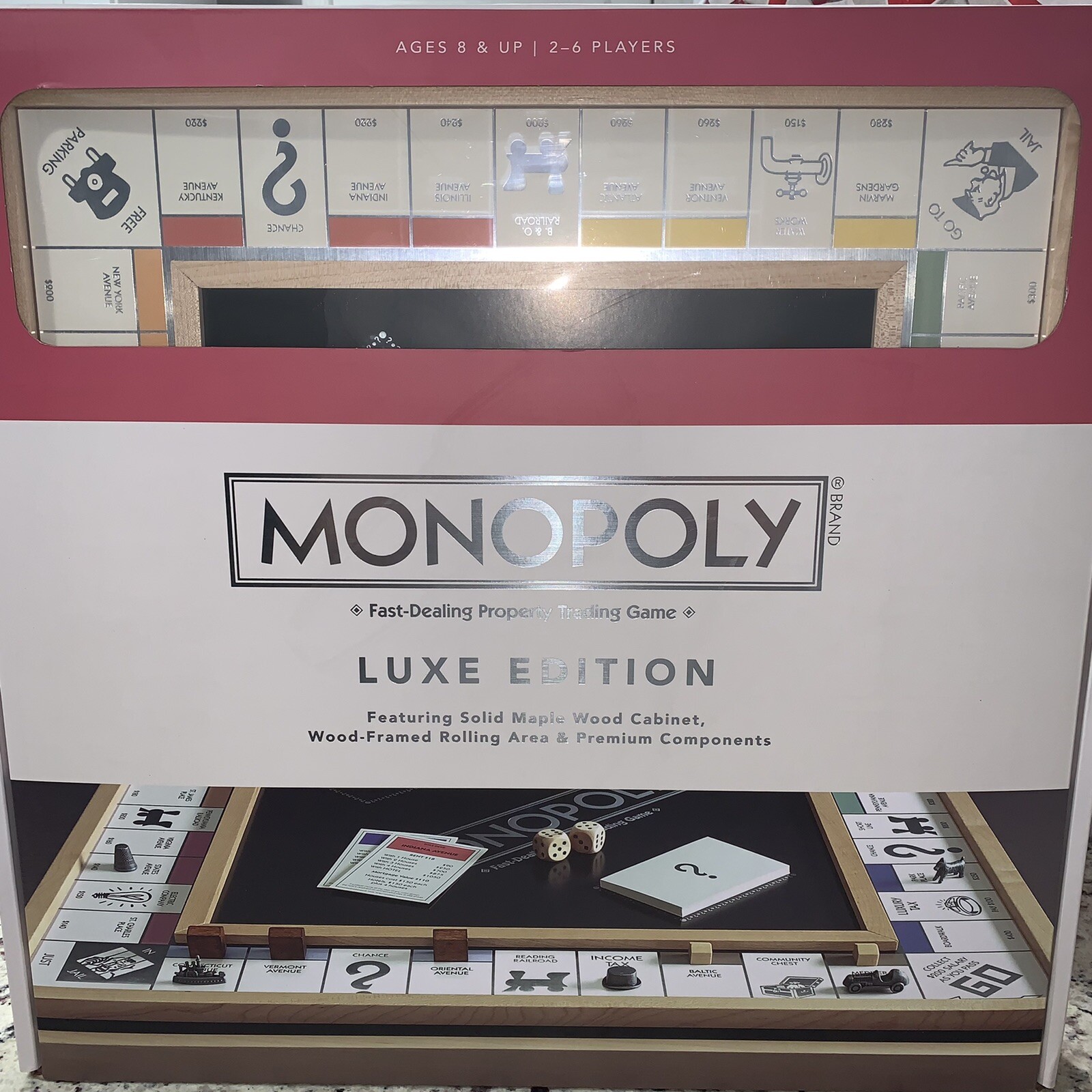 Monopoly Luxe Edition w/ Maple Wood Cabinet ~ Factory Sealed ~ Hasbro~ Luxury WS