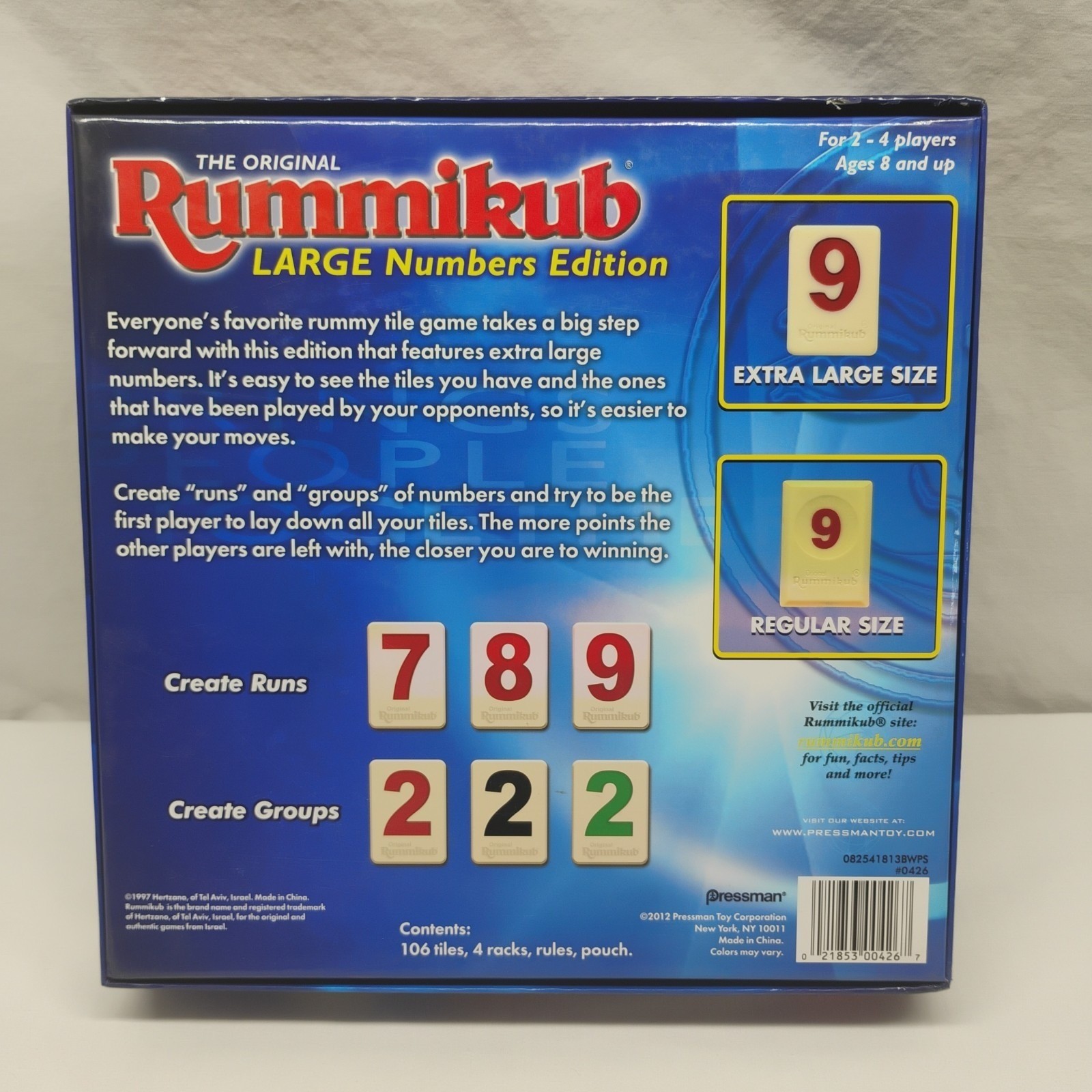 Pressman Rummikub Large Number Edition Family Board Game 2012 Complete