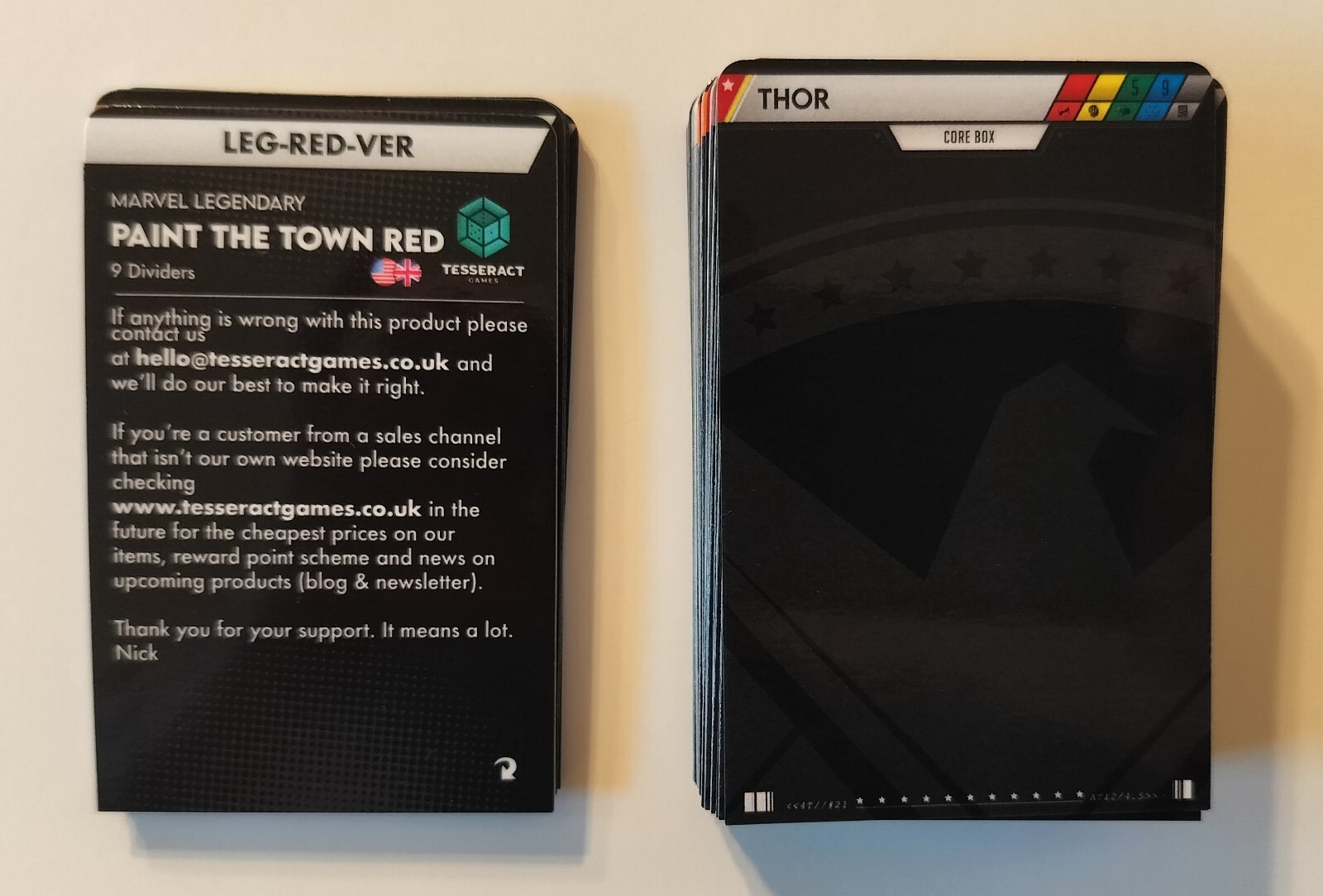 Marvel Legendary Core Set Paint The Town Red Tesseract Custom Dividers