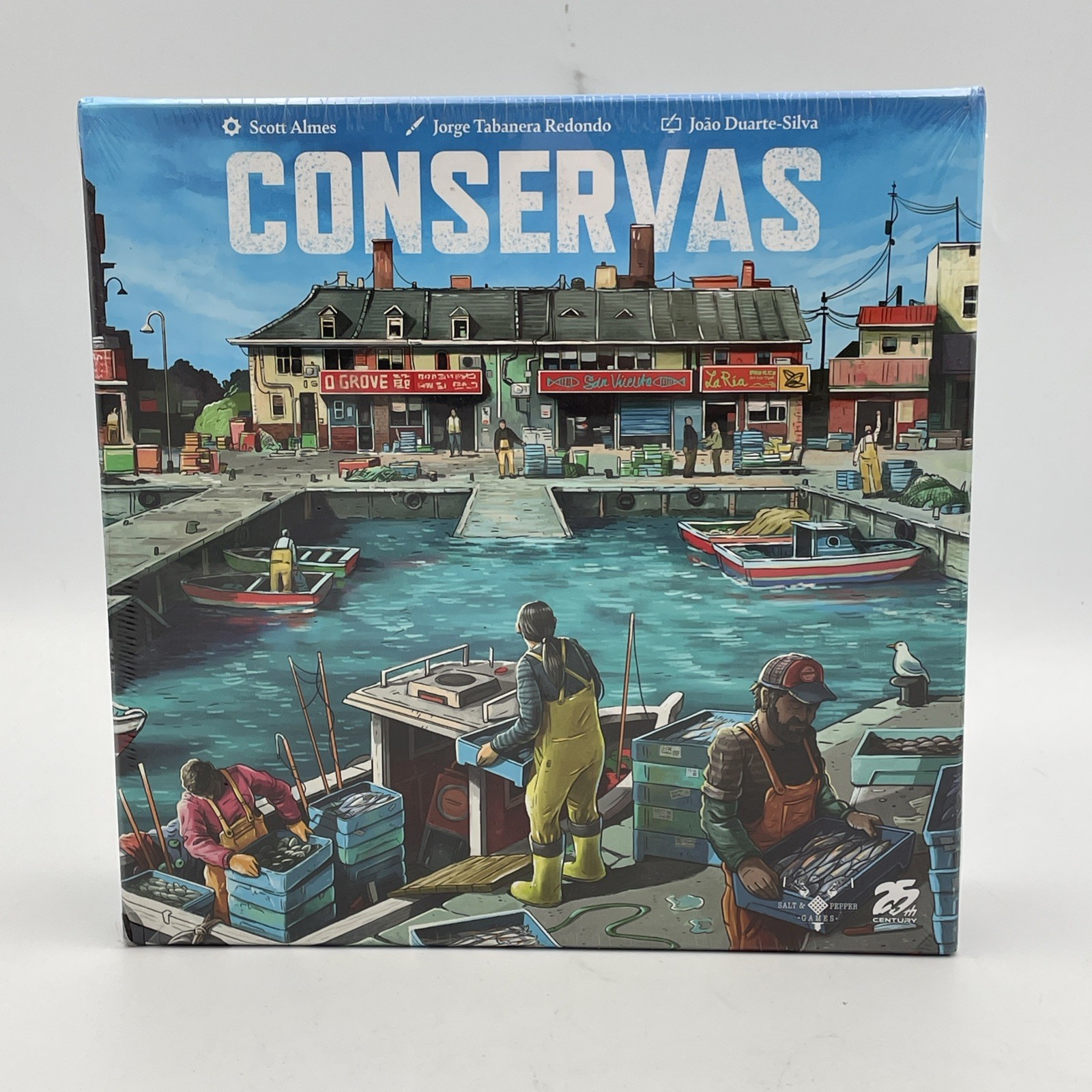 Conservas Board Game .. Challenging nautical themed solo bag building