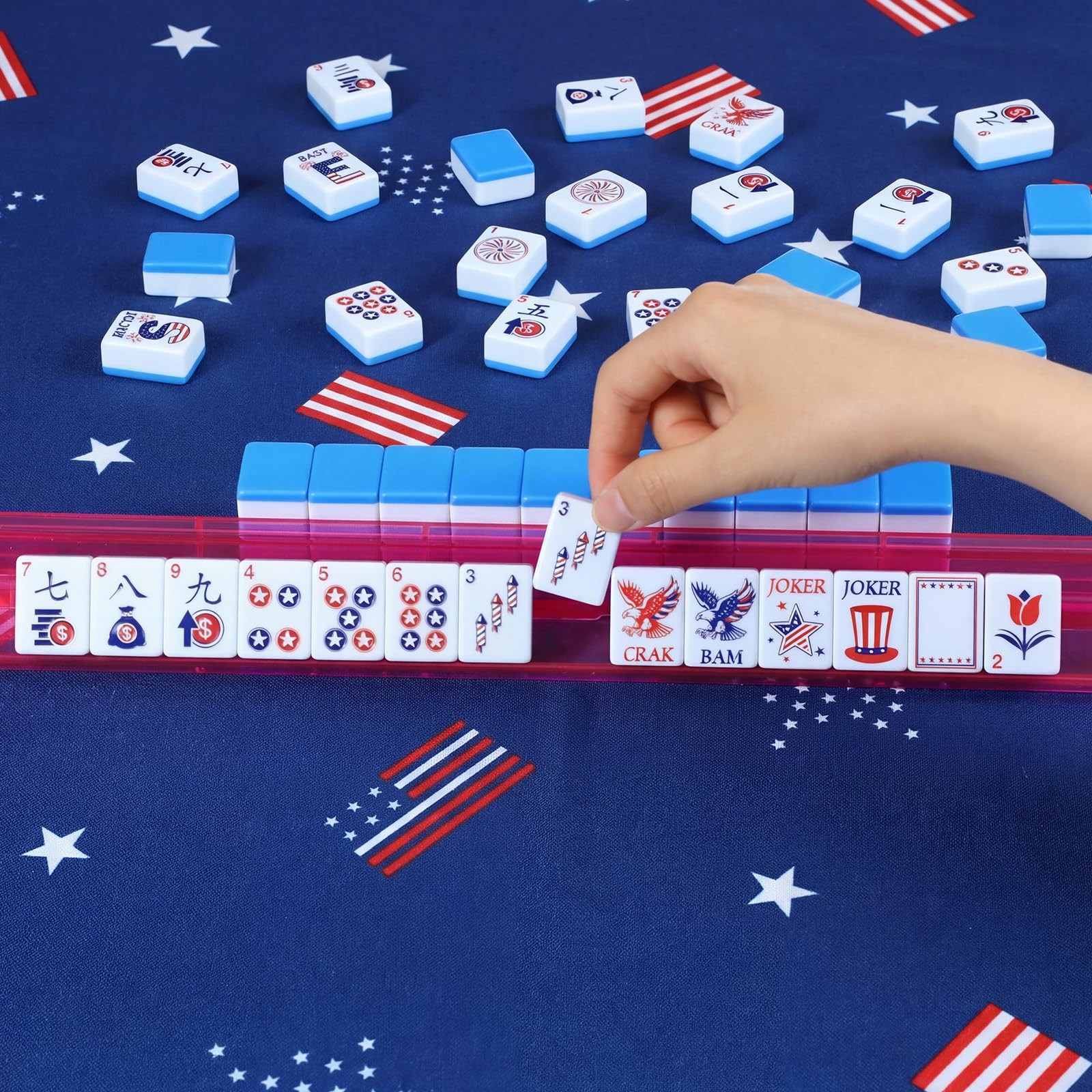 Arrowbash 160 Pcs American Mahjong Tiles Set 1.2 Inch Mah Jong Game Pieces wi…