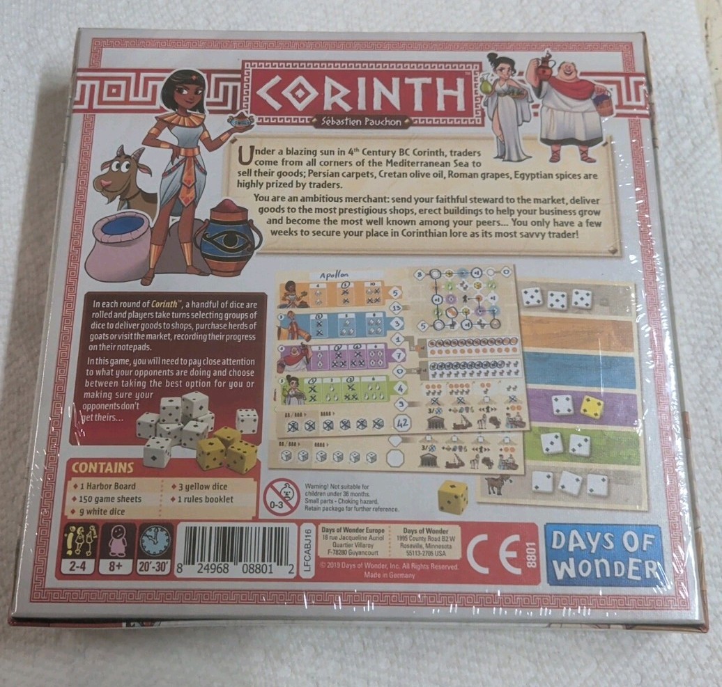 Corinth Days Of Wonder Board Game NIB New Family Fun