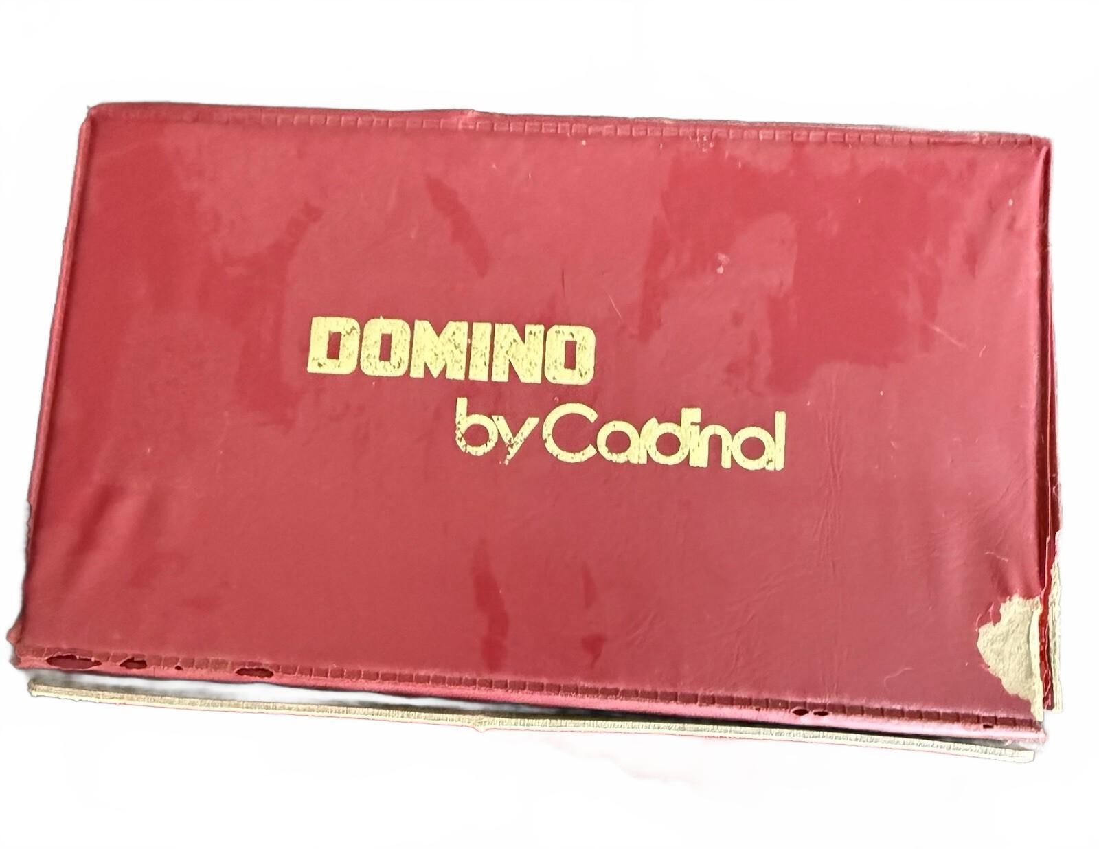 Vintage Domino By Cardinal 55 Pieces | 3/8″ Thick 2 Sealed Packs Red Vinyl Case