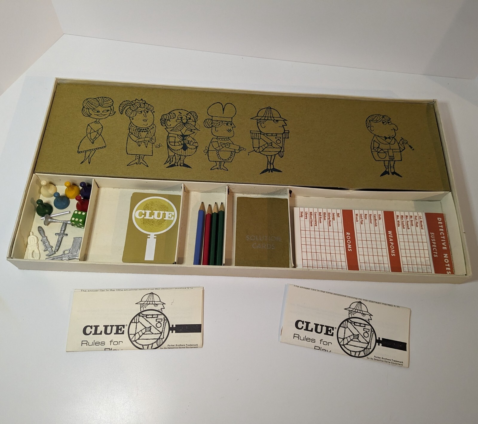 Vintage 1963 Clue Game by Parker Brothers, Complete with all Original Parts