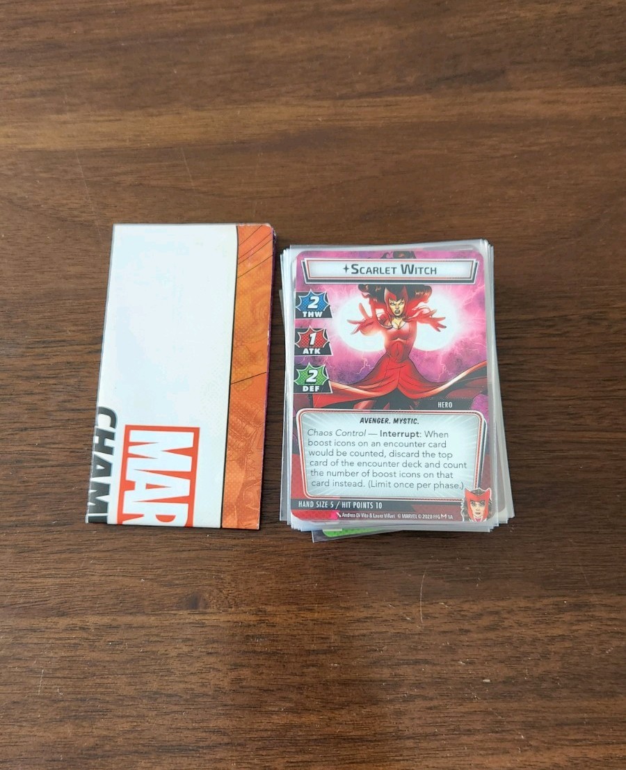 Marvel Champions Scarlet Witch Hero Pack Expansion Used, INCOMPLETE SET