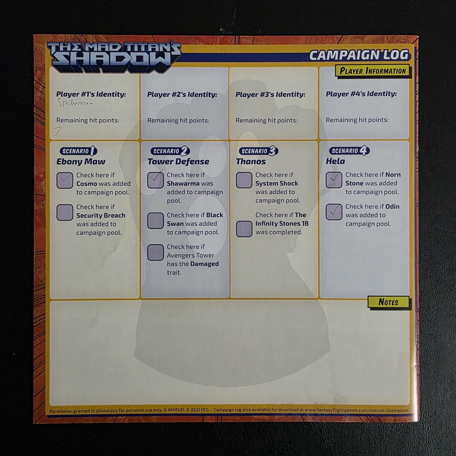 Marvel Champions The Mad Titan’s Shadow/Cycle 4 Complete Set – Used & Sleeved