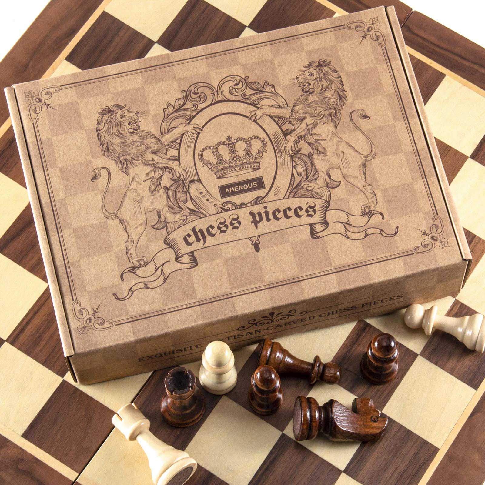 Large Weighted Wood Chess Pieces, 3.5 Inch King, Pieces Only, No Board