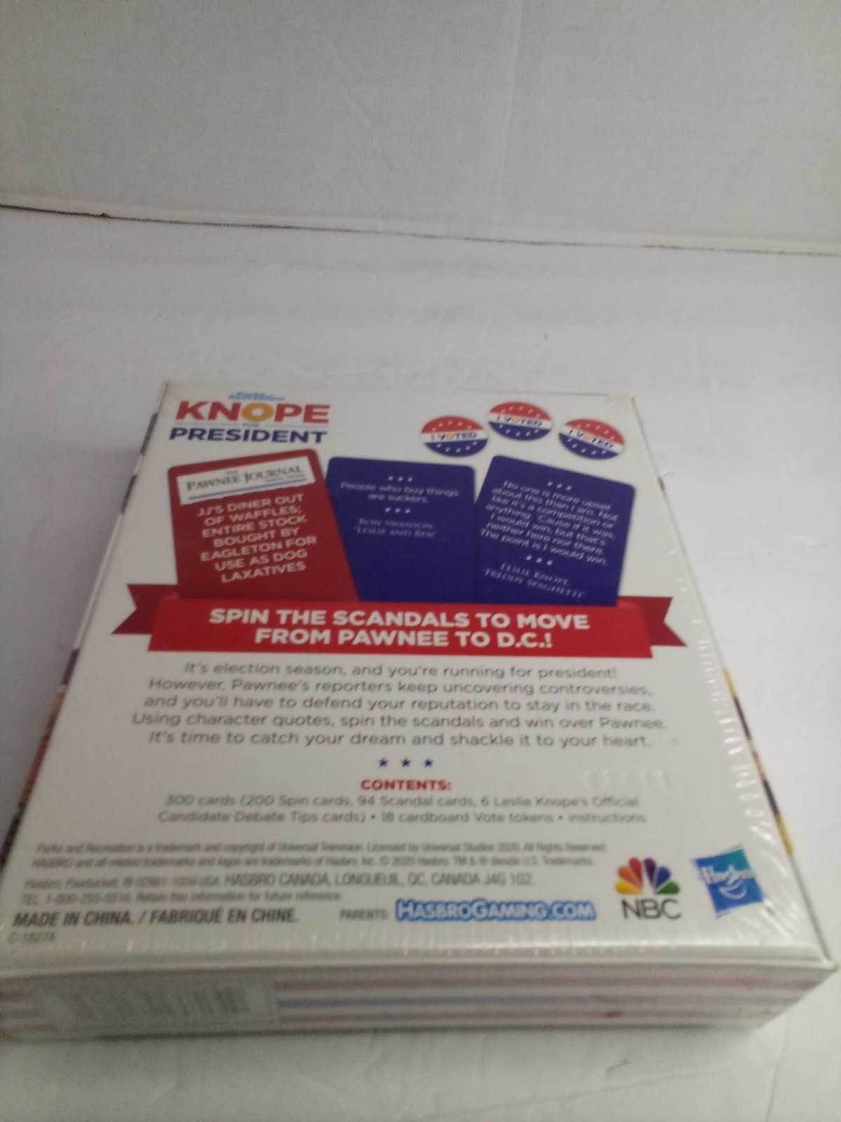 Knope For President Party Game Parks And Recreation NBC Hasbro