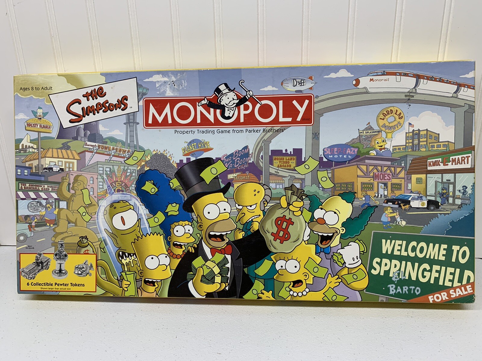 The Simpsons Monopoly Game 2001 Open Box Seems complete