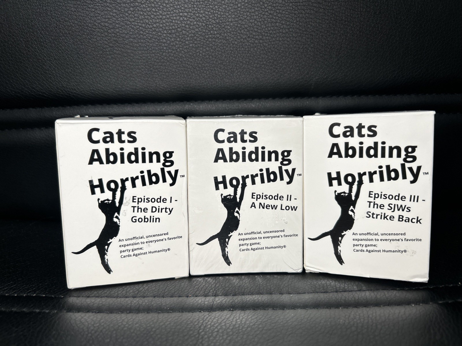 Cats Abiding Horribly Episodes 1 2 3 Expansion Packs to Cards Against Humanity