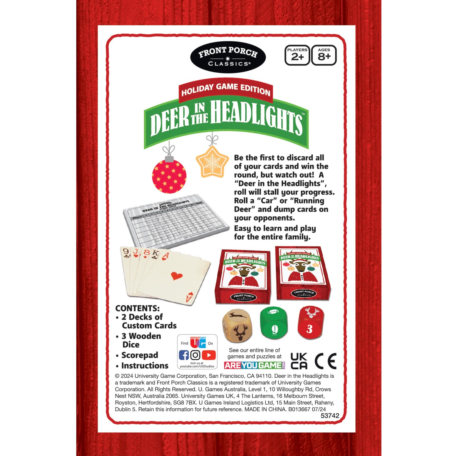 Front Porch Classics, Deer in The Headlights Holiday Game Edition, One Size