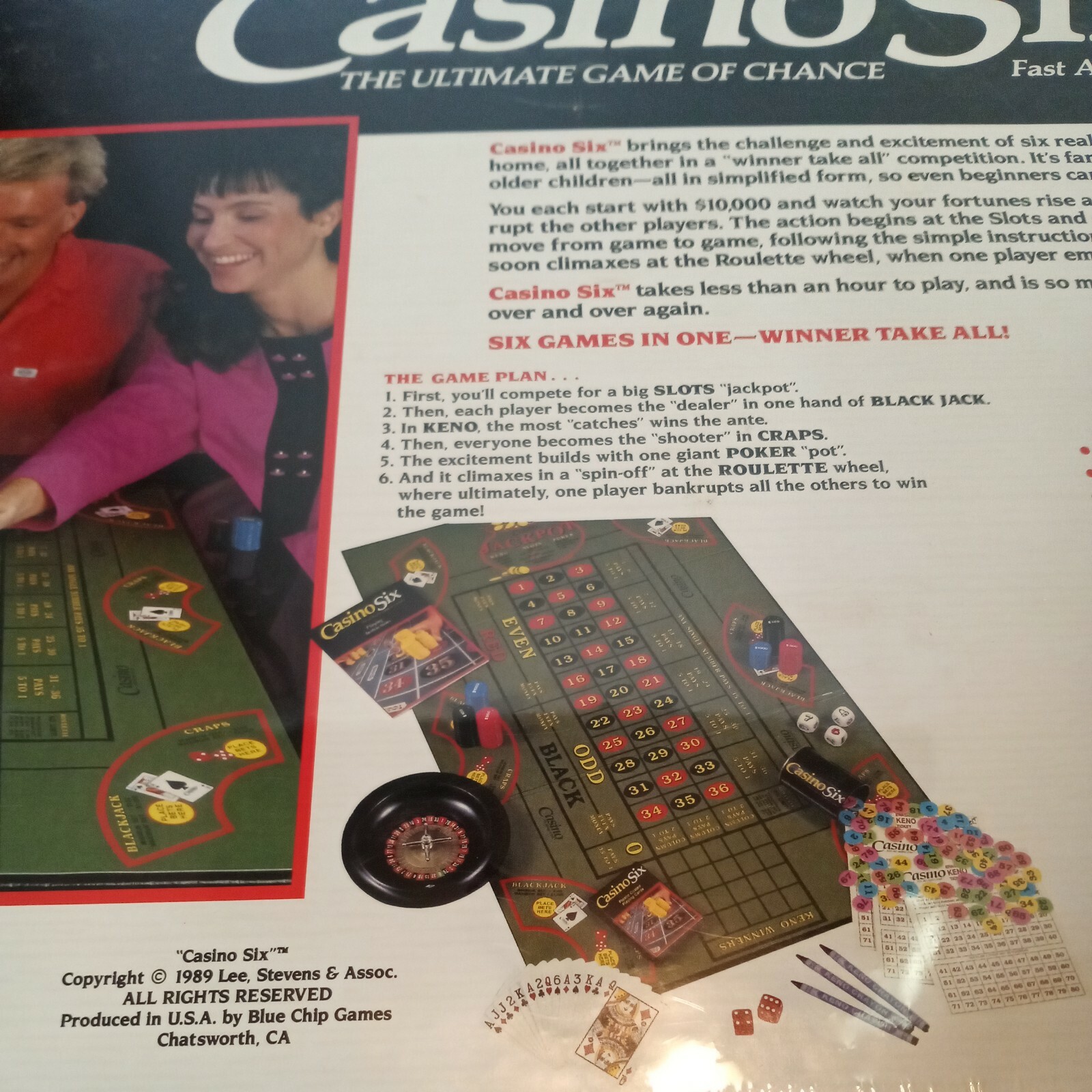 Vintage 1989 Casino Six The Ultimate Game Of Chance Fast Action For High…