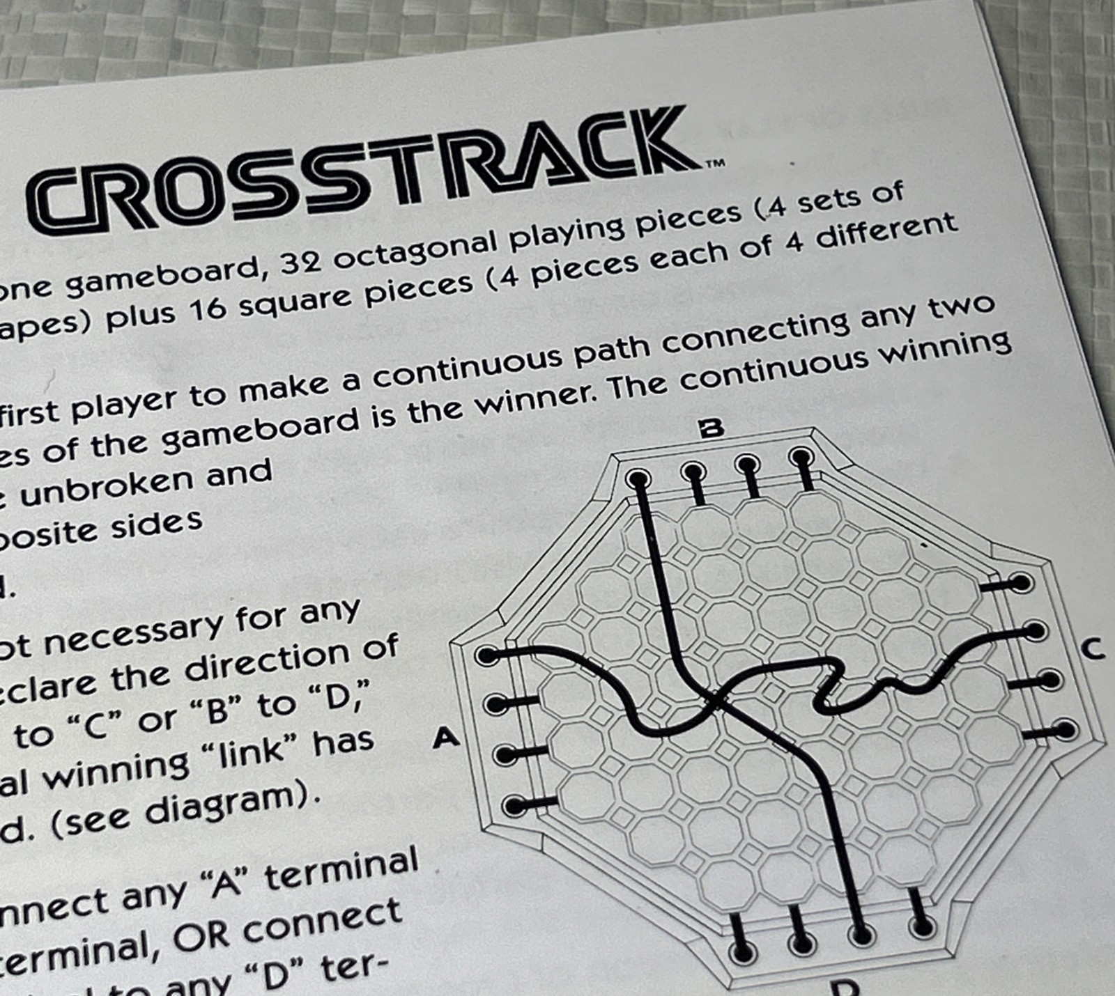 Crosstrack Instruction Manual Original Rules ShopTaugh 1996 Replacement