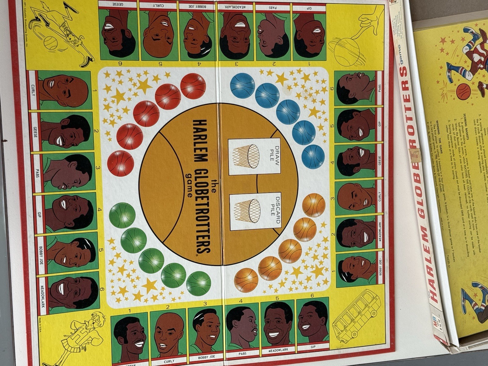 Vintage 1971 Harlem Globetrotters Game Milton Bradley incomplete