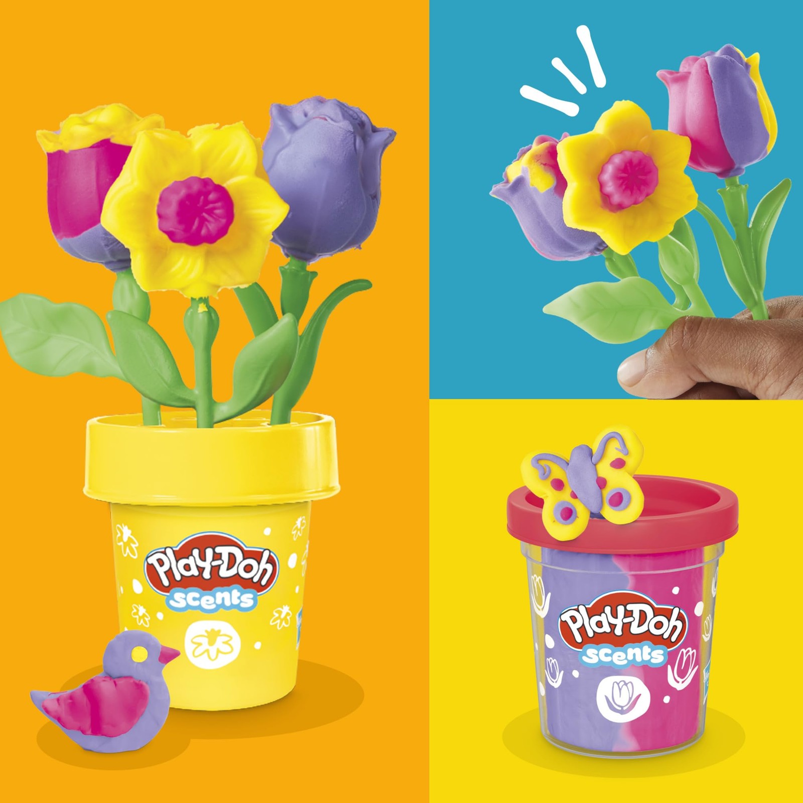 Play Doh Flower Two Pack Tulips Daffodils Sunflower Daisies Kids Craft