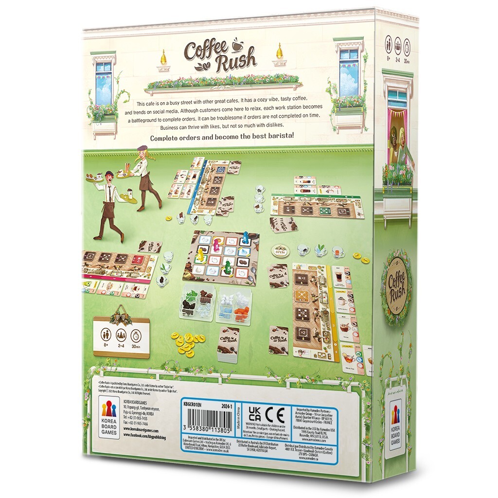 Coffee Rush Board Game Korea Board Games KBGCR01EN Cafe Barista Family