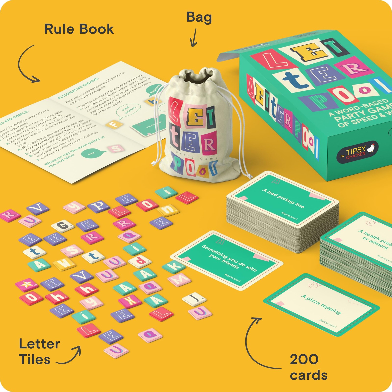 Letterpool: 2-6 Players Board Games for Adults, Family, Teens, Trivia, Word &…