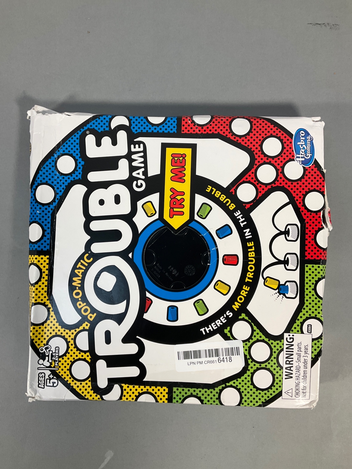 Hasbro Gaming Trouble Board Game for Kids Ages 5 and Up 2-4 Players (Packaging m
