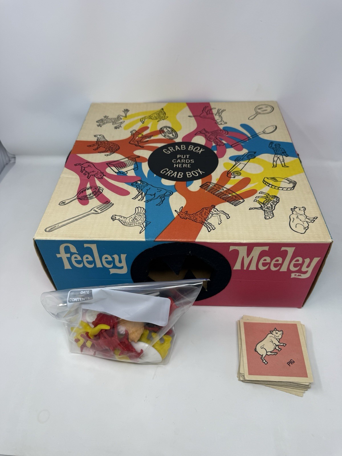 Milton Bradley Feeley Meeley 1967 Vintage Game W/ 18 Original Objects & 24 Cards