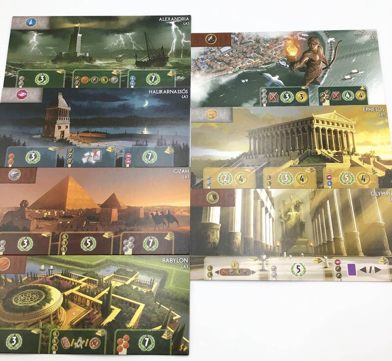 7 Wonders Board Game Antoine Bauza Repos Unpunched Complete Open Box 2010