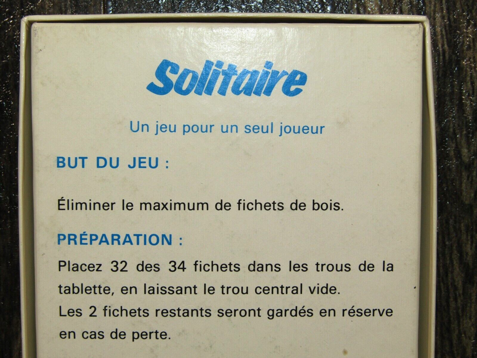 Vintage French Version 1970s Dujardin Classiques Solitaire Mini Peg Game Rare