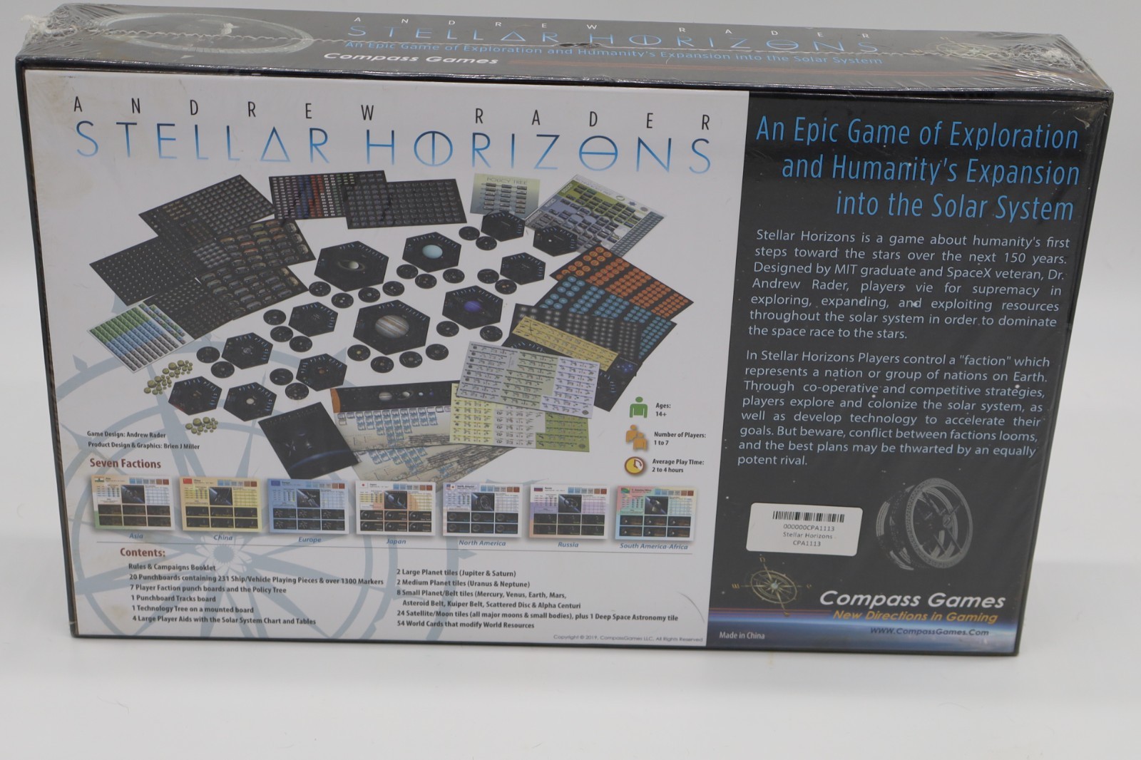 Stellar Horizons Board Game Andrew Rader NEW Sealed Compass Games