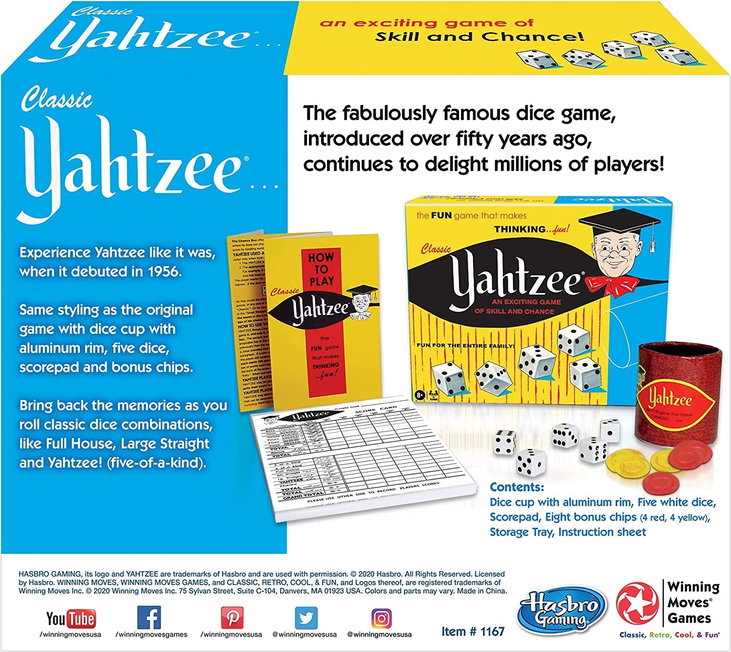 Yahtzee Classic Dice Game – Family Game Night Kids 8+ & Adults