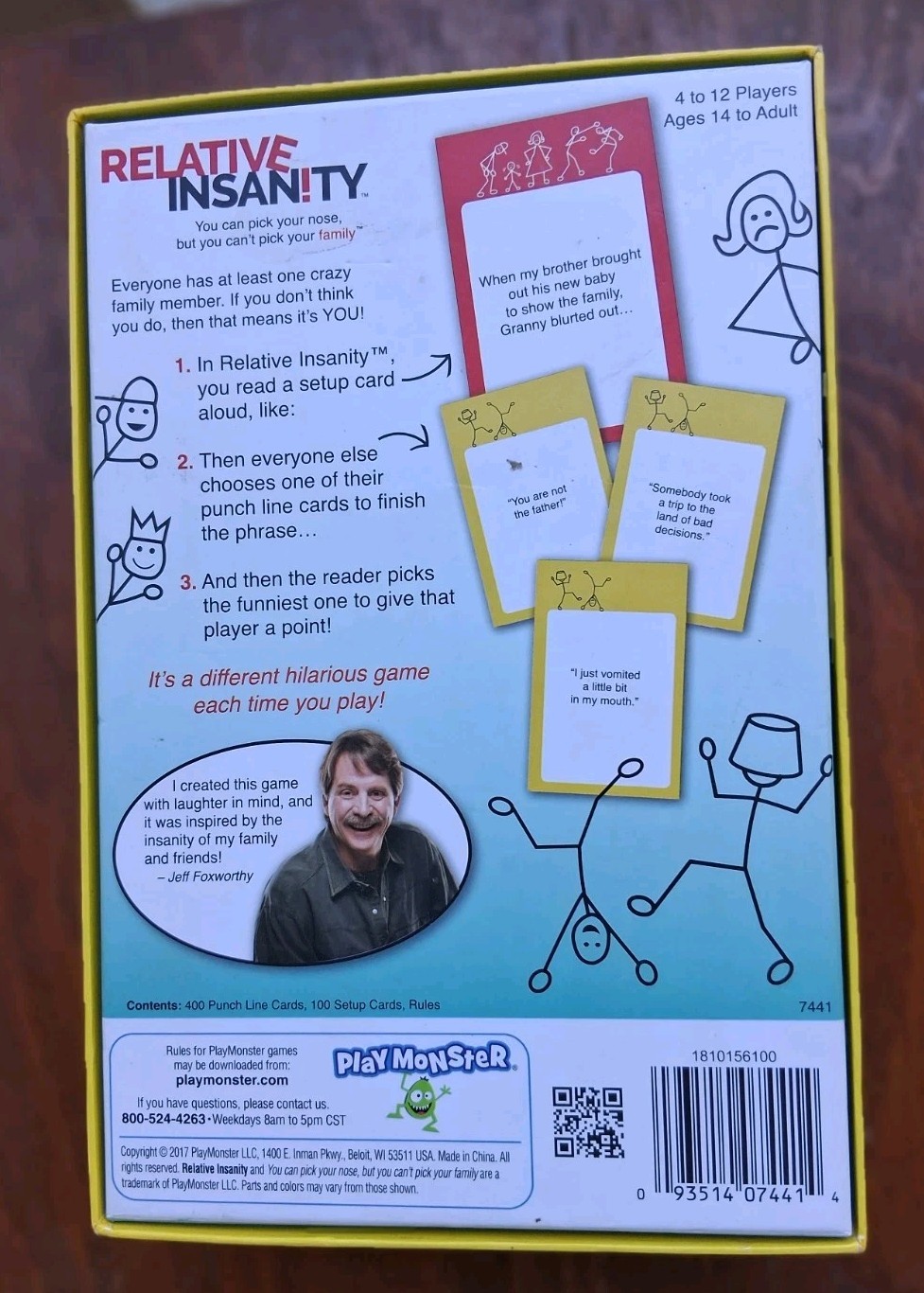 Relative Insanity Game Play Monster Created By Jeff Foxworthy New