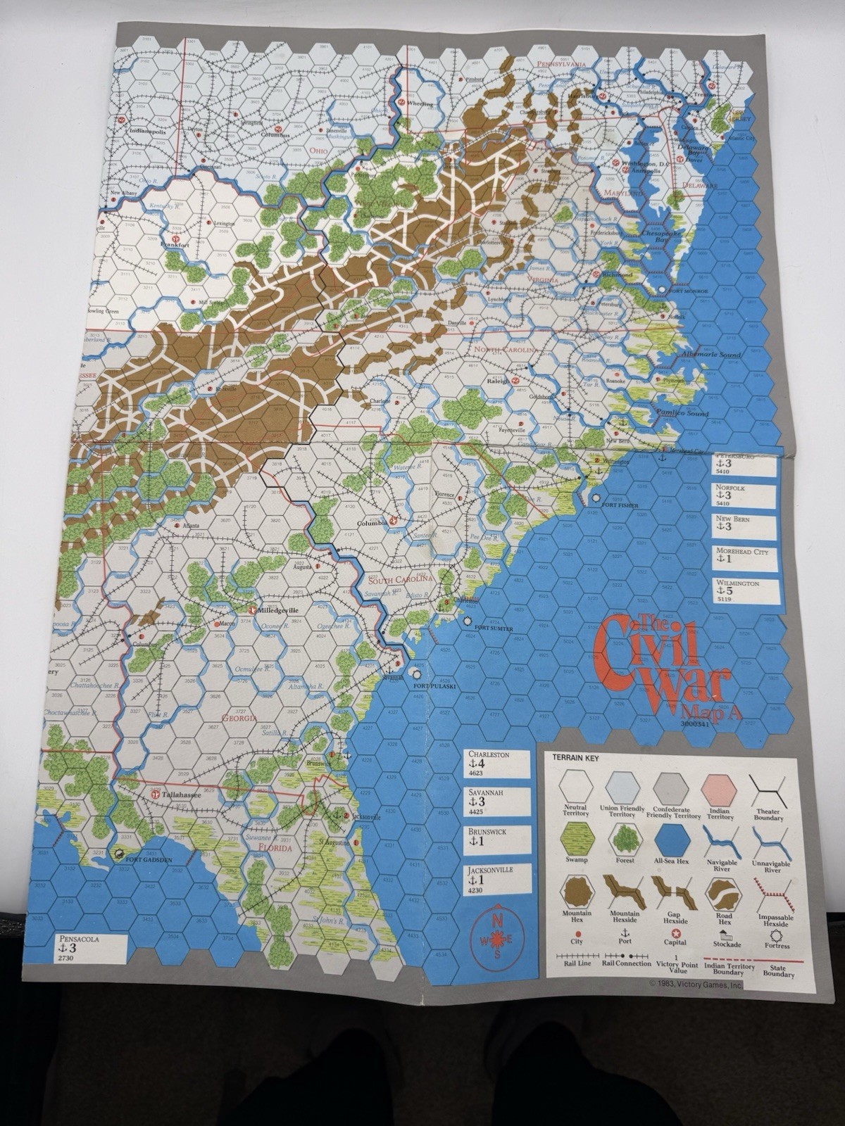 The Civil War 1861-1865 War Board Game in Original Box- 1983 Vintage- COMPLETE
