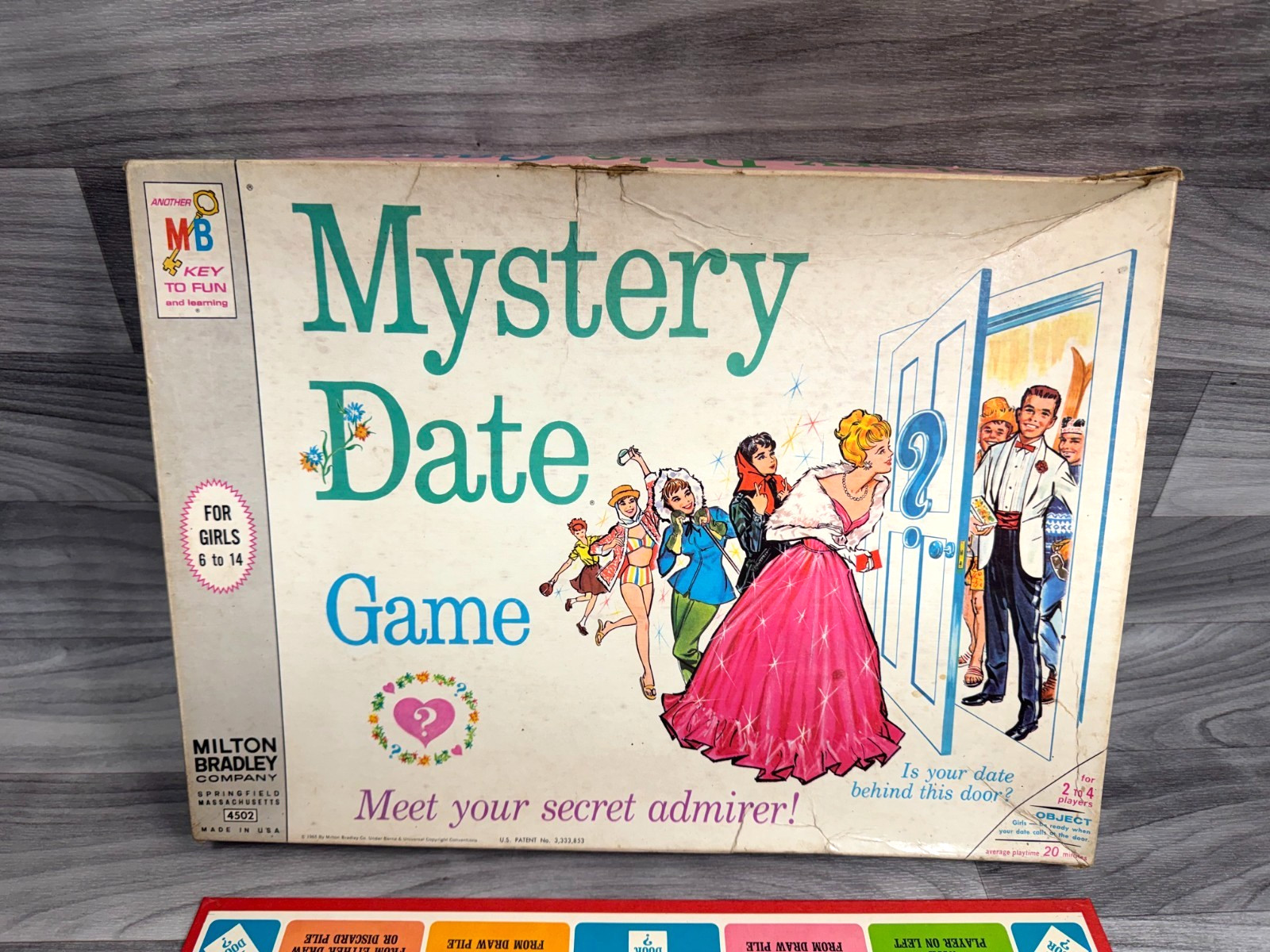 VINTAGE 1965 MILTON BRADLEY MYSTERY DATE GAME BOARD GAME MPN 4502 COMPLETE