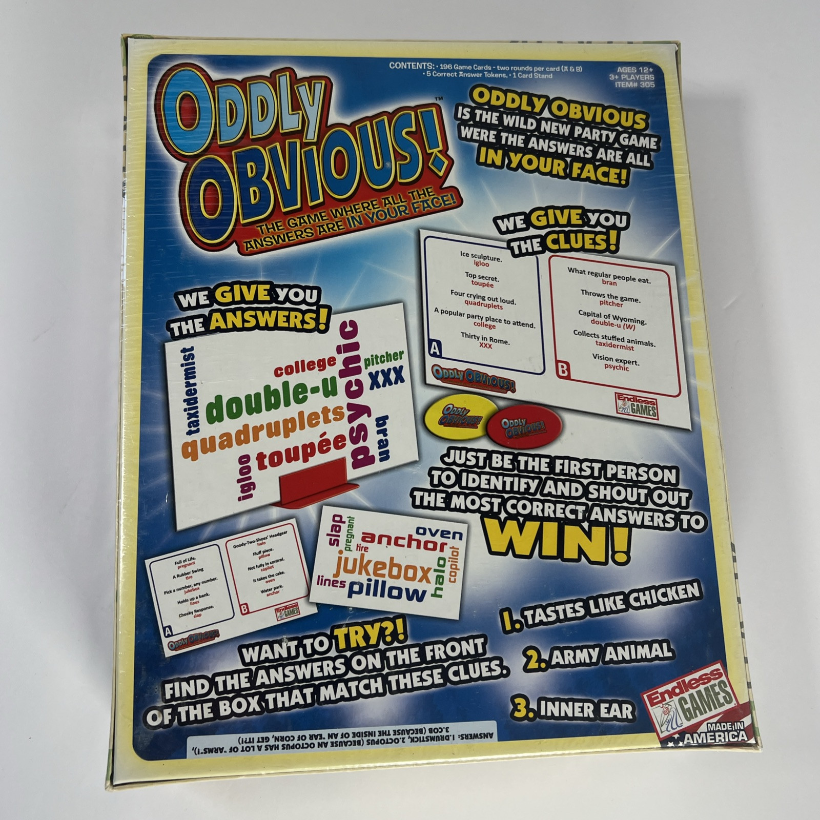 Oddly Obvious Endless Games Card Game Party Family Factory Sealed NEW